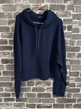Nuuds cropped hoodie sweatshirt navy blue